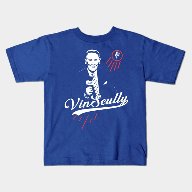 Vin Scully Legend Thank You For The Memories Kids T-Shirt by LMW Art
